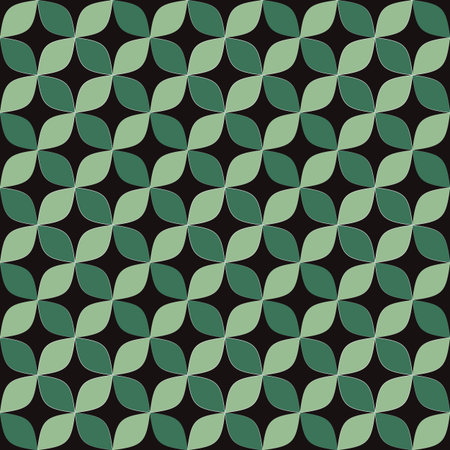 geometric seamless pattern design in green and blackのイラスト素材
