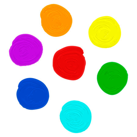 oil paint set in seven different colorsのイラスト素材