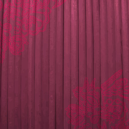 decorative ornament frame with flowers on redのイラスト素材