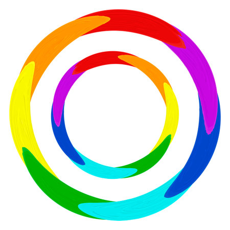 round oil paint design in rainbow colorsのイラスト素材