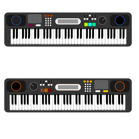 digital piano with display iilustrationsのイラスト素材