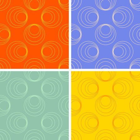 seamless colored round figures pattern setのイラスト素材