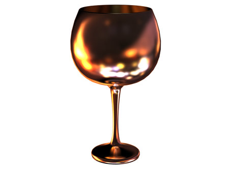 isolated glass 3d render with reflection in metalの写真素材