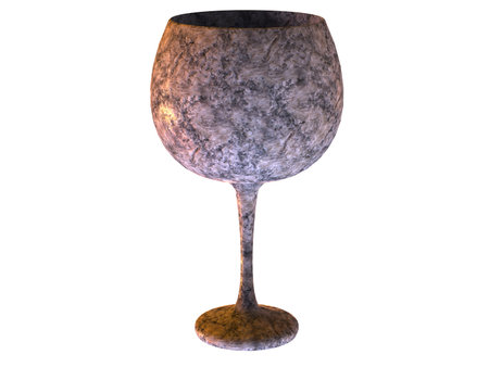 isolated glass 3d render with reflection in stoneの写真素材