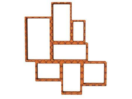 isolated bookshelf design on white background made in glassの写真素材