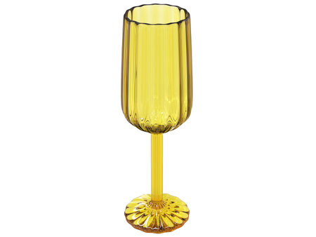isolated yellow glass 3d render on white backgroundの写真素材