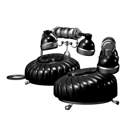 retro style dial vintage phone 3d illustrationの写真素材
