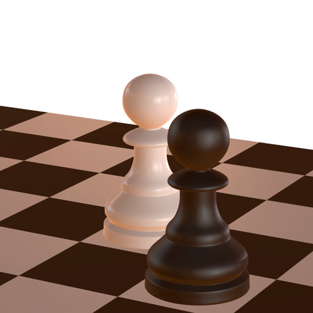 3d illustration of chess  situation with figuresの写真素材