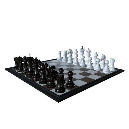 3d illustration of chess  situation with figuresの写真素材