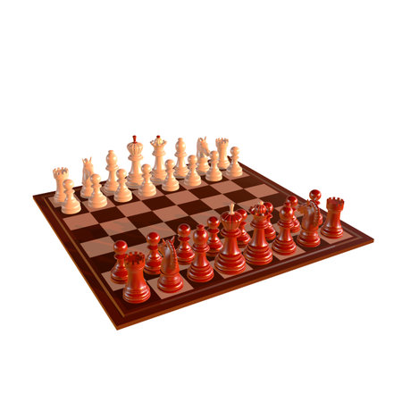 3d illustration of chess  situation with figuresの写真素材