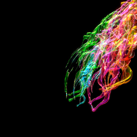 3d iilustration of visual effect with lightの写真素材