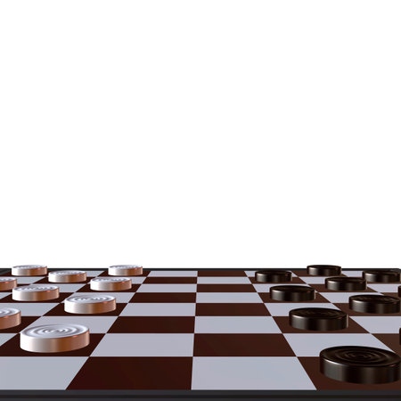 3d illustration of chess  situation with boardの写真素材