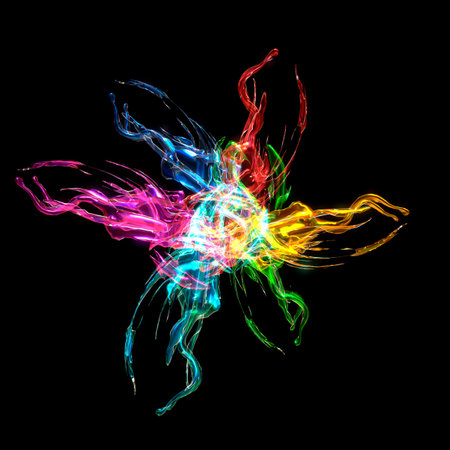 3d iilustration of visual effect with lightの写真素材