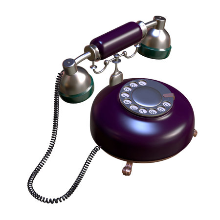 retro style dial vintage phone 3d illustrationの写真素材