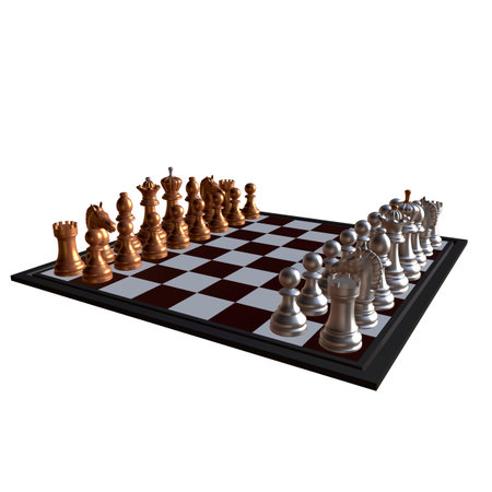 3d illustration of chess  situation with figuresの写真素材