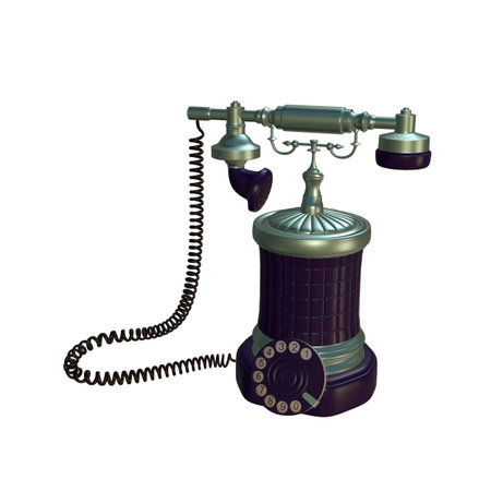 retro style dial vintage phone 3d illustrationの写真素材