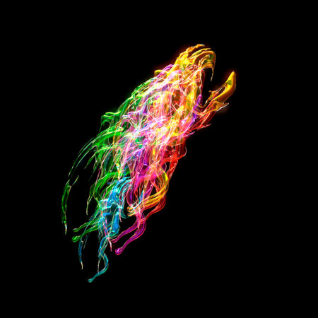 3d iilustration of visual effect with lightの写真素材