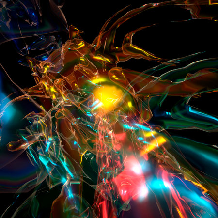 3d iilustration of visual effect with lightの写真素材