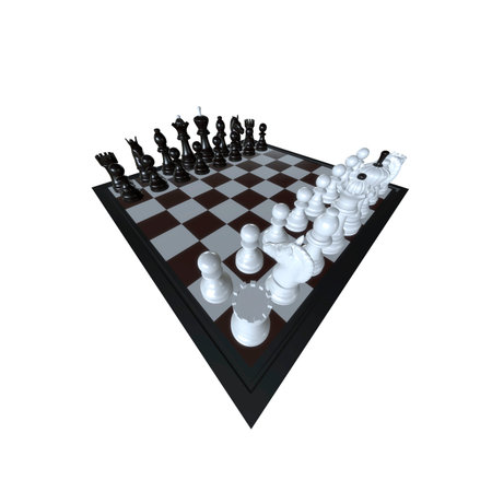 3d illustration of chess  situation with figuresの写真素材