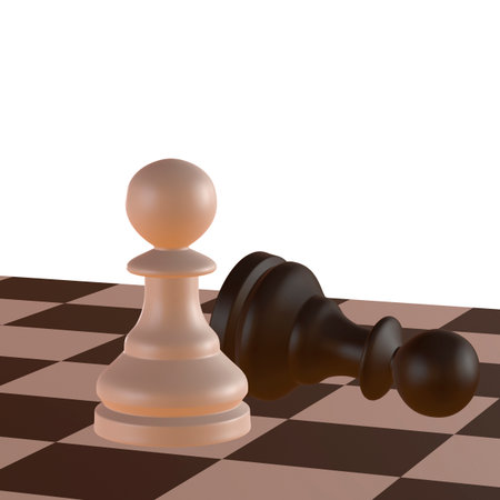 3d illustration of chess  situation with figuresの写真素材