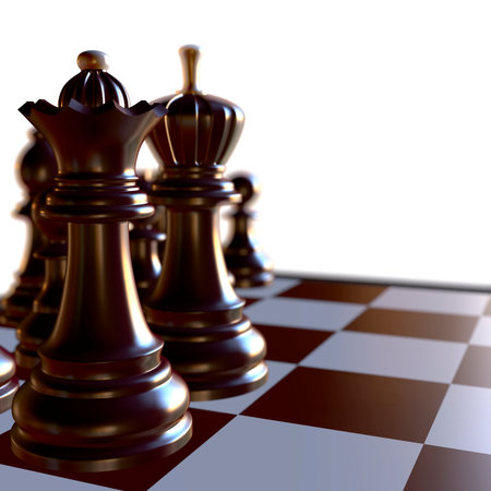 3d illustration of chess  situation with figuresの写真素材