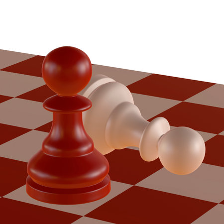 3d illustration of chess  situation with figuresの写真素材