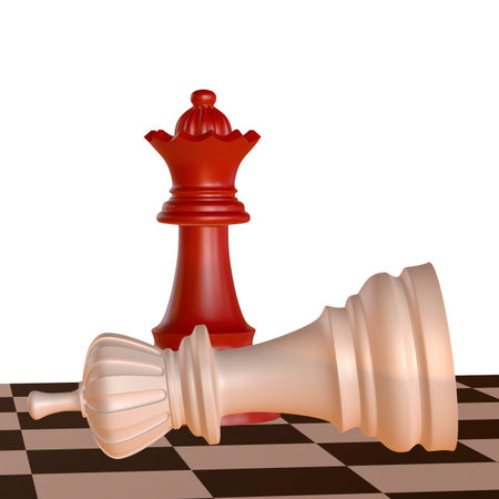 3d illustration of chess  situation with figuresの写真素材