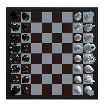 3d illustration of chess  situation with figuresの写真素材
