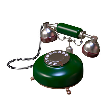 retro style dial vintage phone 3d illustrationの写真素材