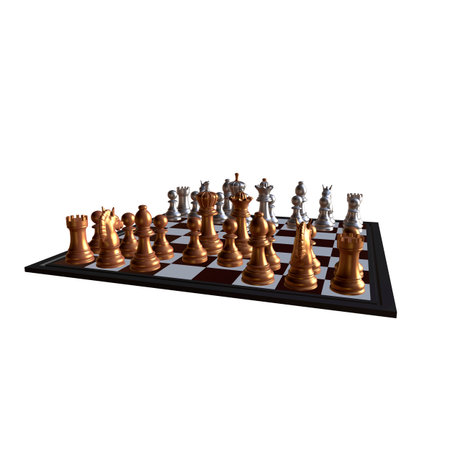 3d illustration of chess  situation with figuresの写真素材