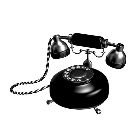 retro style dial vintage phone 3d illustrationの写真素材