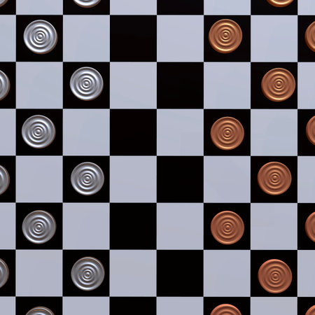 3d illustration of chess  situation with boardの写真素材