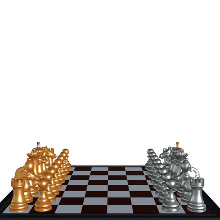 3d illustration of chess  situation with figuresの写真素材
