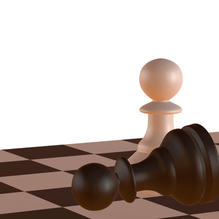 3d illustration of chess  situation with figuresの写真素材