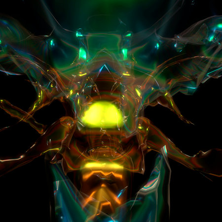 3d iilustration of visual effect with lightの写真素材