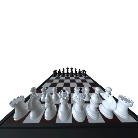 3d illustration of chess  situation with figuresの写真素材