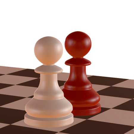 3d illustration of chess  situation with figuresの写真素材
