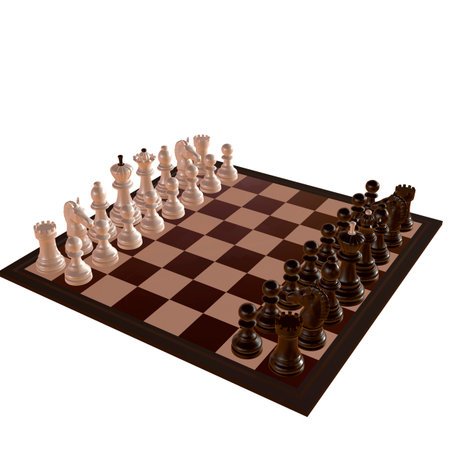 3d illustration of chess  situation with figuresの写真素材