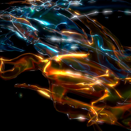 3d iilustration of visual effect with lightの写真素材