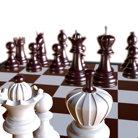 3d illustration of chess  situation with figuresの写真素材