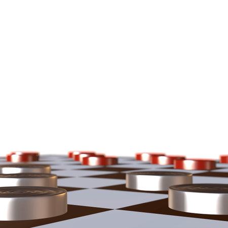 3d illustration of chess  situation with boardの写真素材