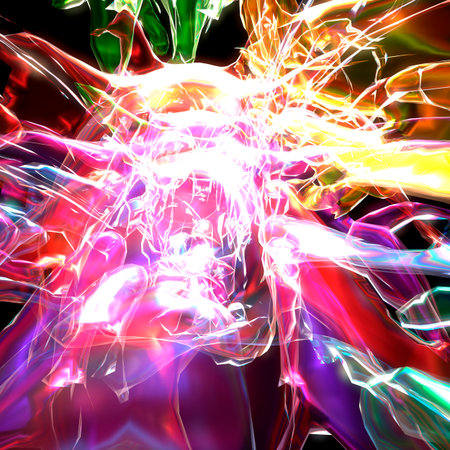 3d iilustration of visual effect with lightの写真素材
