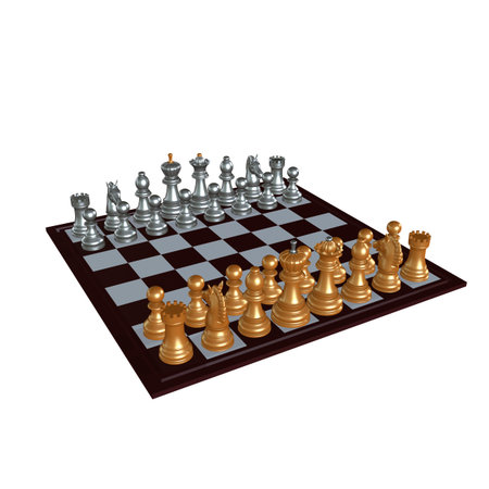 3d illustration of chess  situation with figuresの写真素材