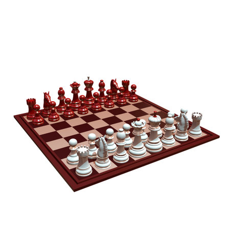 3d illustration of chess  situation with figuresの写真素材
