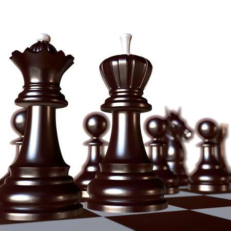 3d illustration of chess  situation with figuresの写真素材