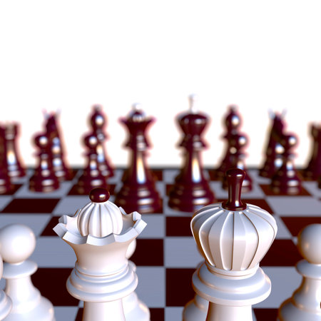 3d illustration of chess  situation with figuresの写真素材