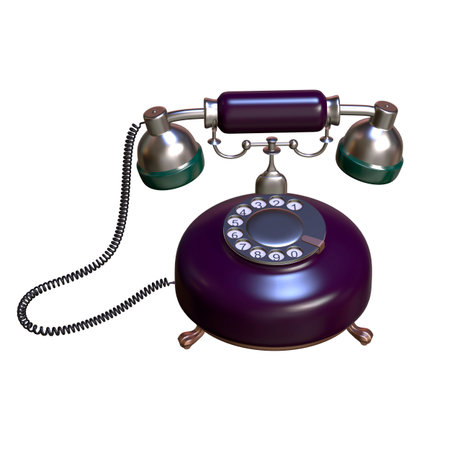 retro style dial vintage phone 3d illustrationの写真素材