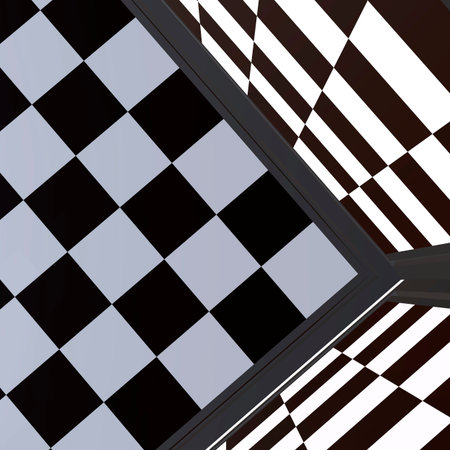 3d illustration of chess  situation with board