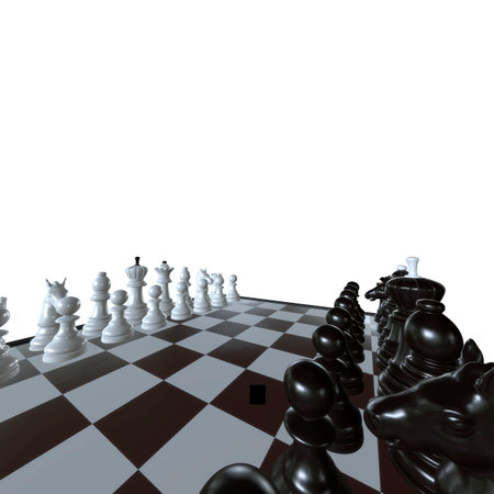 3d illustration of chess  situation with figuresの写真素材