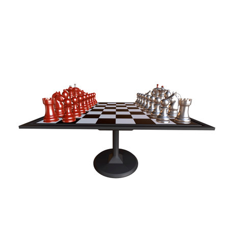 3d illustration of chess  situation with boardの写真素材